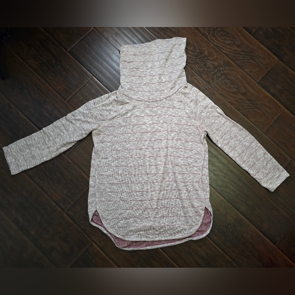 LOFT Outlet Womens Striped Cowl Neck Tunic Sweater Large - Picture 2 of 10